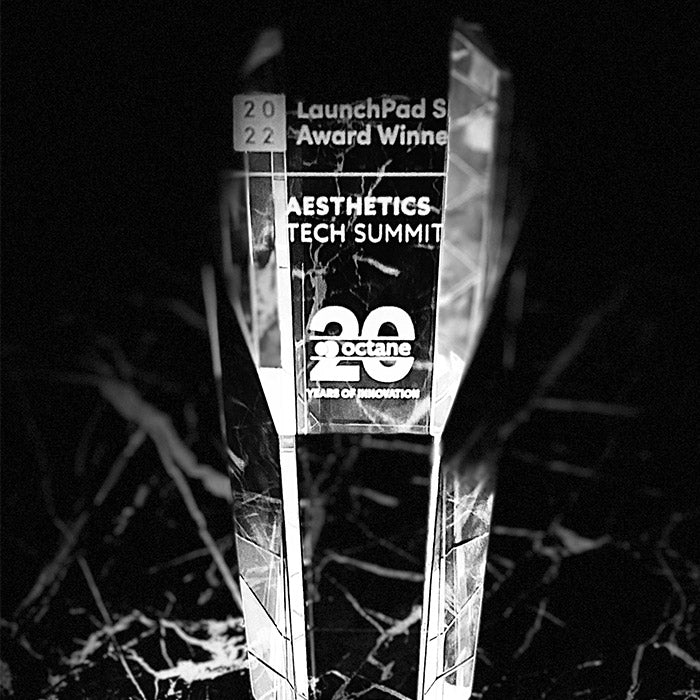 Octane LaunchPad SBDC Judges Award Aesthetics Tech Summit, January 2022, on a dark background