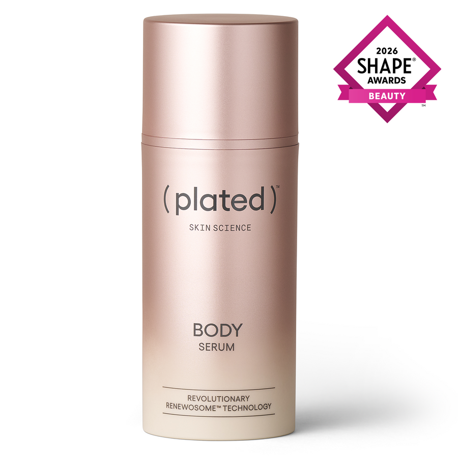 ( plated ) BODY Serum bottle with 2026 SHAPE Beauty Award badge