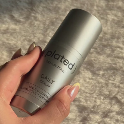 Video showing the DAILY Serum bottle and product.